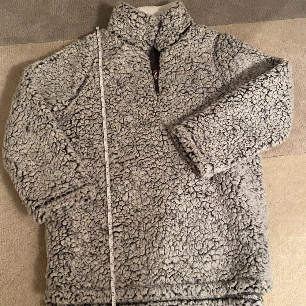 Grey and White Sherpa Pullover